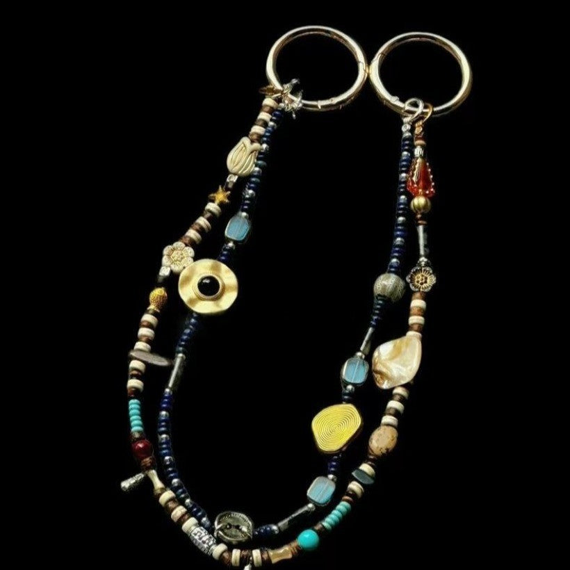 Vintage Beaded Bag Charm Retro Niche High-End Purse Chain Pants Chain