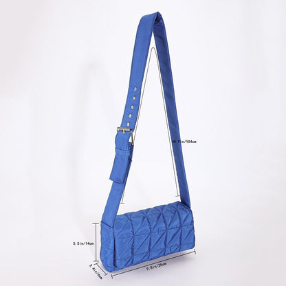 Lattice Pattern Shoulder Bag Cotton Handbag Large Capacity Purse Feather Padded