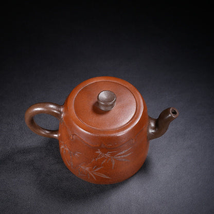 Chinese Yixing Zisha Clay Handmade Exquisite Teapot（竹韵 底款：时大彬）