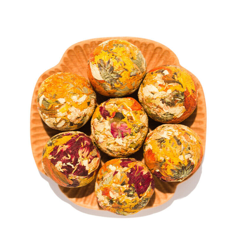 2Pcs Handmade Yunnan Tea Ball Flower Scented Jasmine Osmanthus Lily Rose Tea