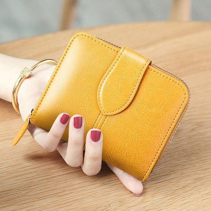 Leather Wallet Women Short Mini Clutch Purse Coin Pocket Credit Card Holder Bag
