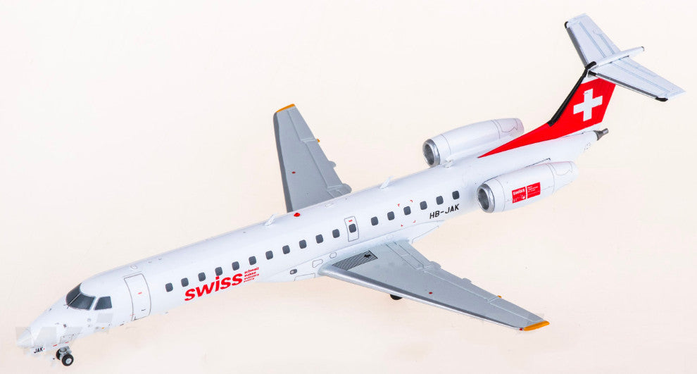 1:200 JC Wings Swiss Embraer ERJ-145LU Passenger Airplane Diecast Plane Model