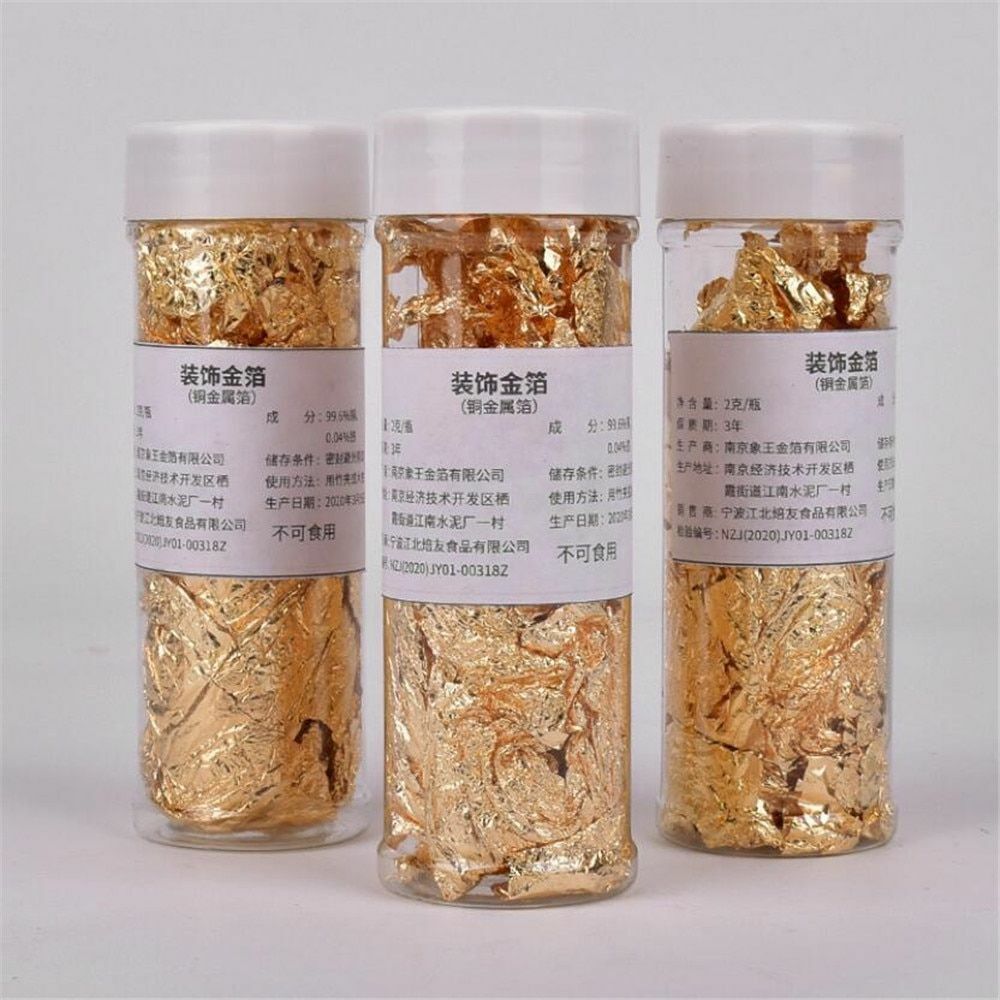 Gold Leaf Flakes 1PCS Edible Grade Genuine 24K Decorative Cake Decorating Tools