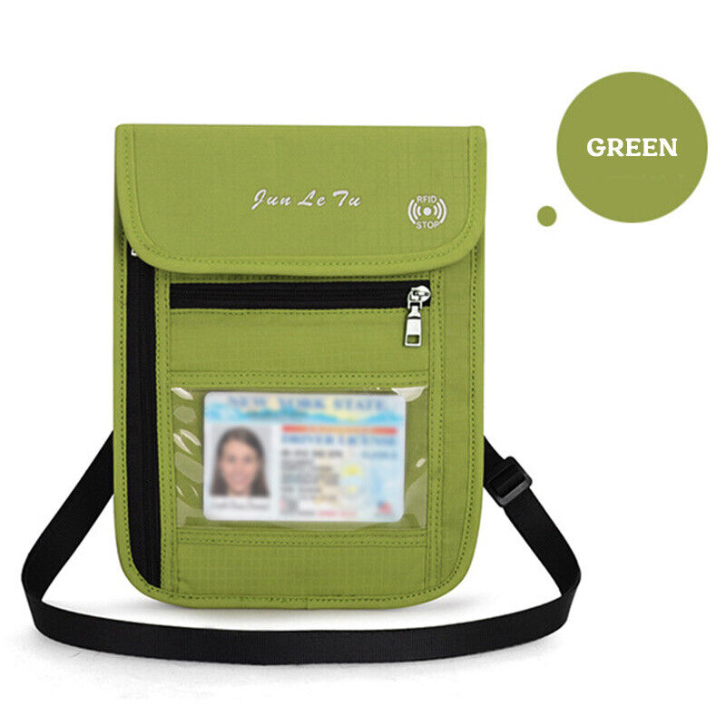 RFID Blocking Passport Holder Travel Wallet Bag Anti-theft Security Neck Pouch