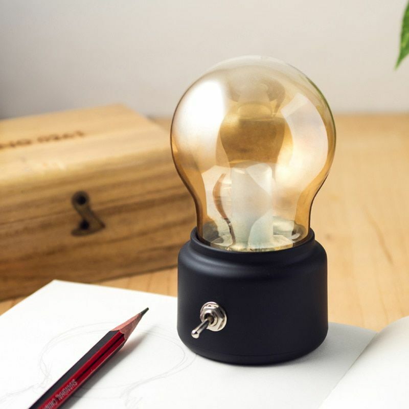 Vintage Lamp LED Night Light Bulb USB Rechargeable Bedroom Bedside Writing Desk