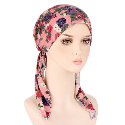 Women Print Chemo Cap Hair Loss Turban Hat Head Scarf Wrap Hijab Muslim Headwear