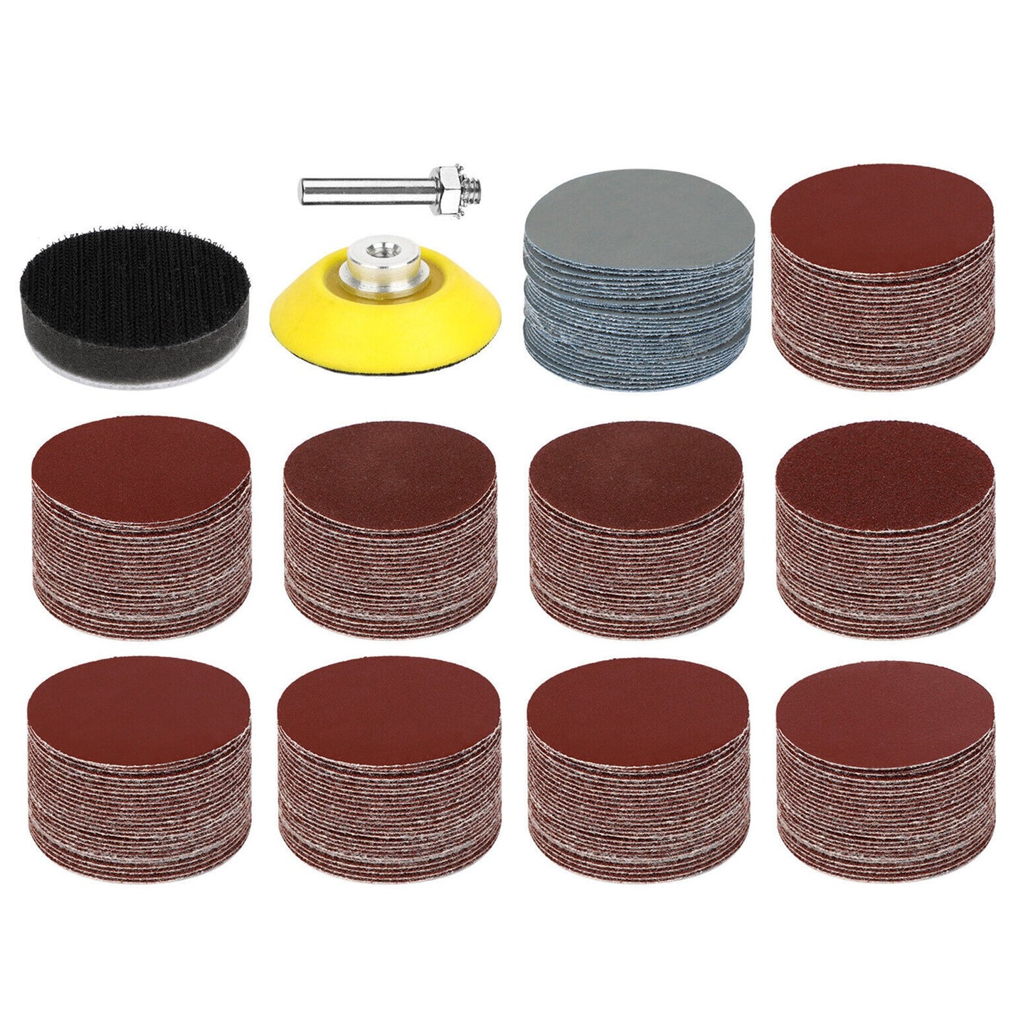 303PCS 2" inch Hook Loop Sanding Discs 80#, 120#,180#- 3000# Grit Sandpaper