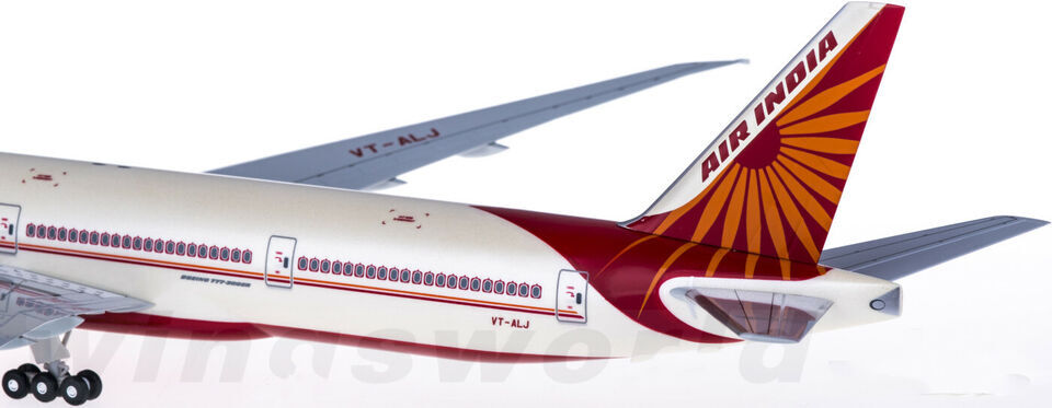 1:200 37CM Hogan AIR INDIA BOEING 777-300ER Passenger Airplane ABS Plastic Model