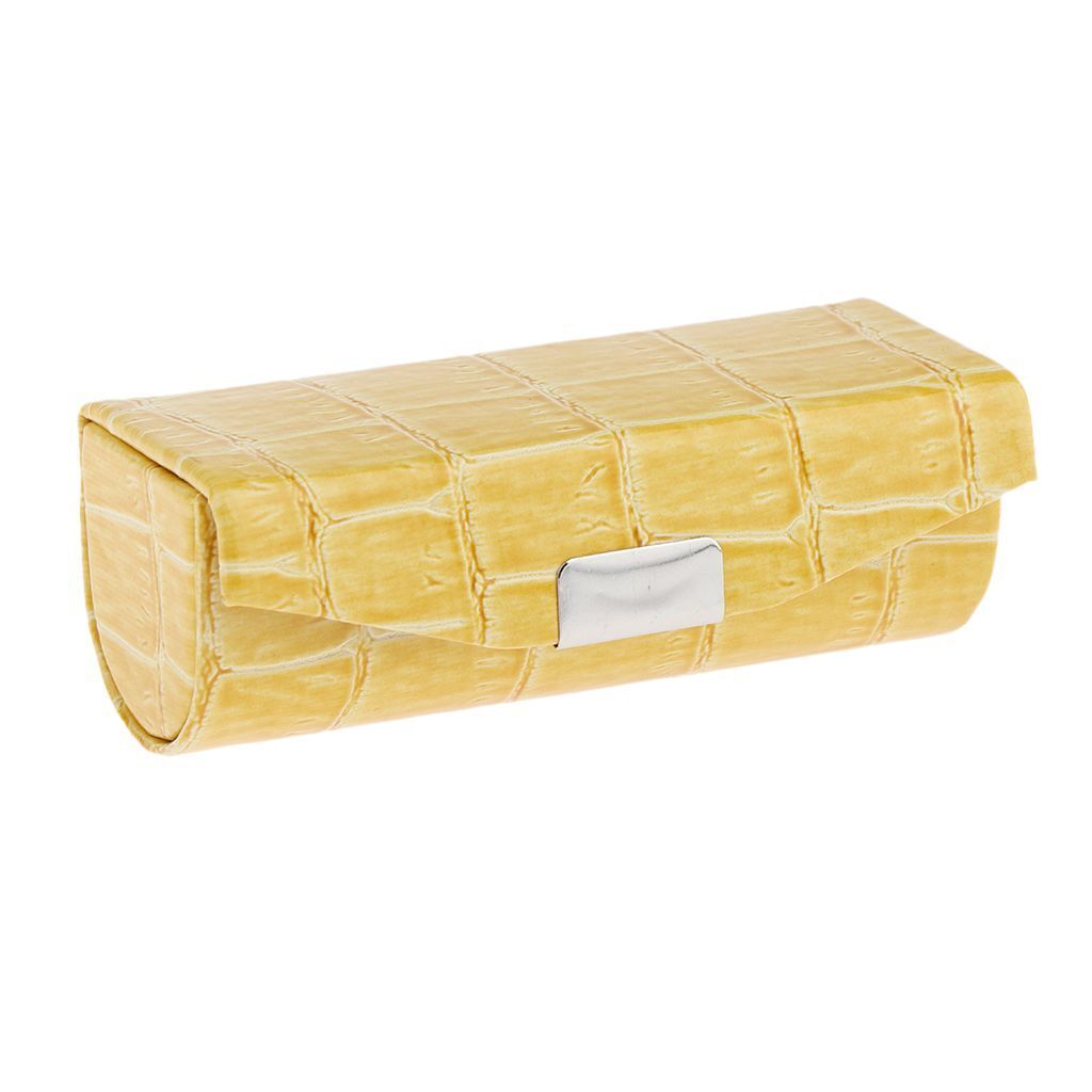 Elegant ABS Synthetic Leather Lipstick Case Bag Flocking Liner Traveling Purse