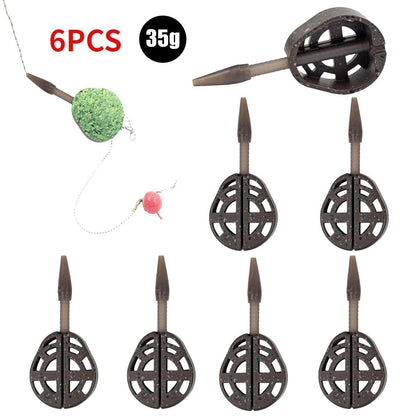 25/35g Inline Method Feeder Mold Bait Thrower Bait Plumb Set Zinc Alloy Carp Kit