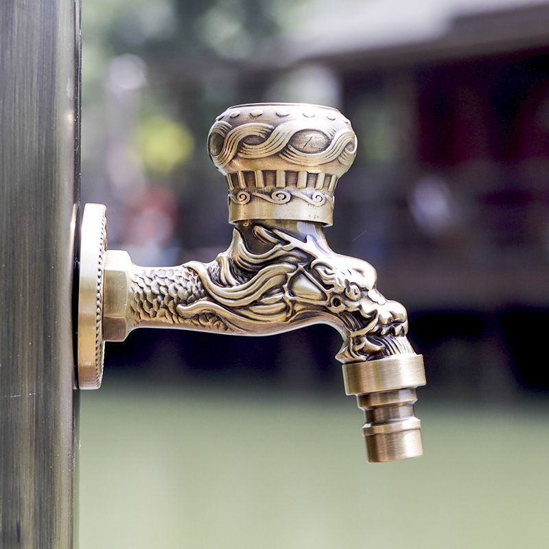 Decorative Garden Faucet Brass Animal Shape Bibcock Retro Tap Bathroom Accessory