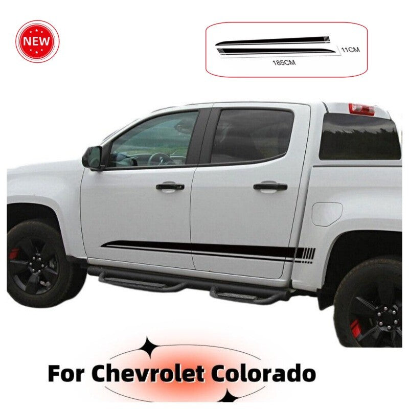 For Chevrolet Colorado Car Vinyl Racing Stripe Sticker Side Door Decals Kit 2PCS