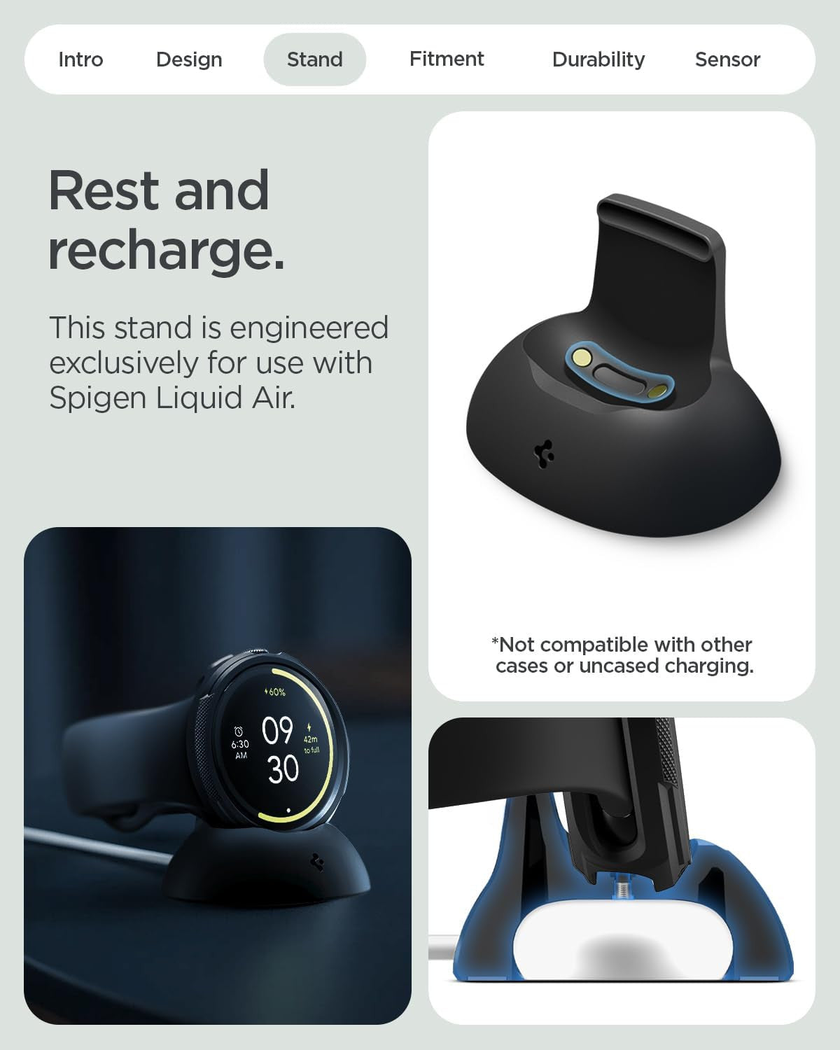for Pixel Watch 4 Case with Charger Stand, Liquid Air 45Mm Anti-Scratch Protecti