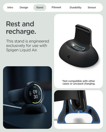 for Pixel Watch 4 Case with Charger Stand, Liquid Air 45Mm Anti-Scratch Protecti