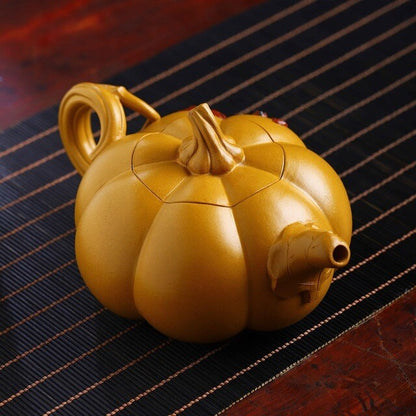Pumpkin Shape Master Tea Pot Marked Handmade Pot Classical 14 Infuser Holes New