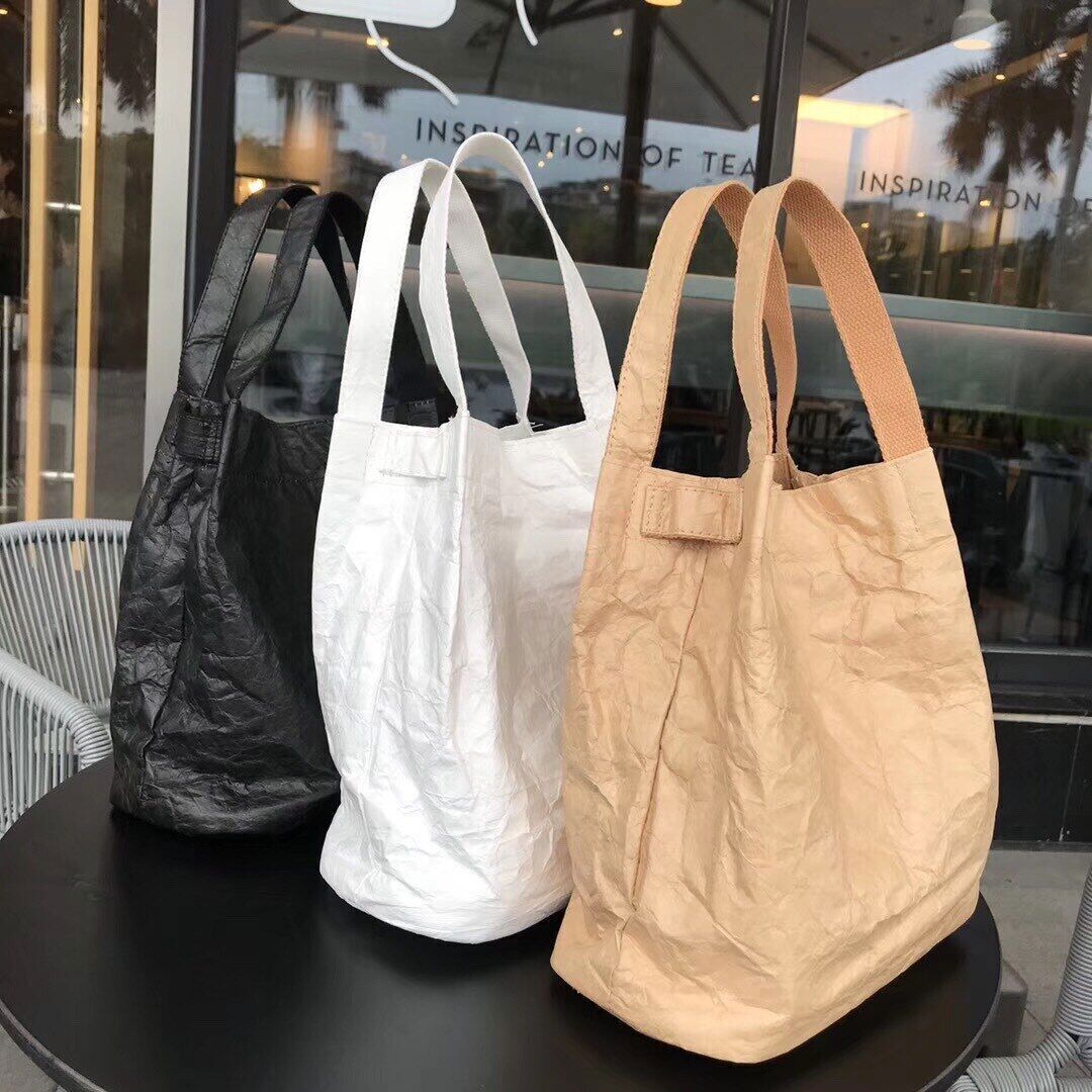 2023 Kraft Paper Women Shoulder Bags Paper Lady Handbags Crossbody Bag Female