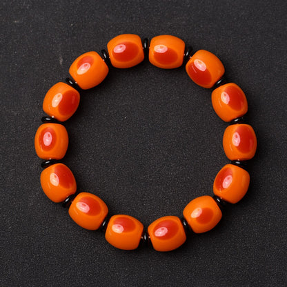 Natural Red Amber Bead Bracelet Amber Wax Old Style Hand String Buddhist Beads