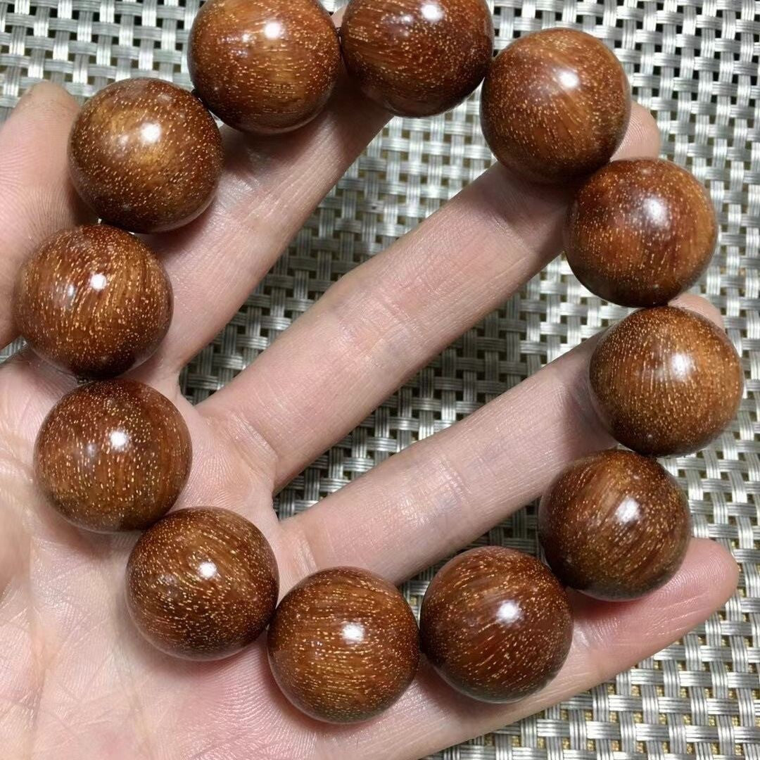 20mm Natural Grade A Golden Sandalwood Woman Jewelry Prayer Beads Lucky Bracelet