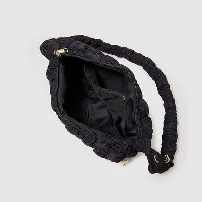 Nylon Pleated Light Handbags Purses Drawstring Crossbody Underarm Shoulder Bag