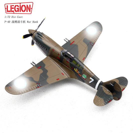 1:72 LEGION P-40C(Hawk 81A-2) #7 Fighter Plane Diecast Military Aircraft Model