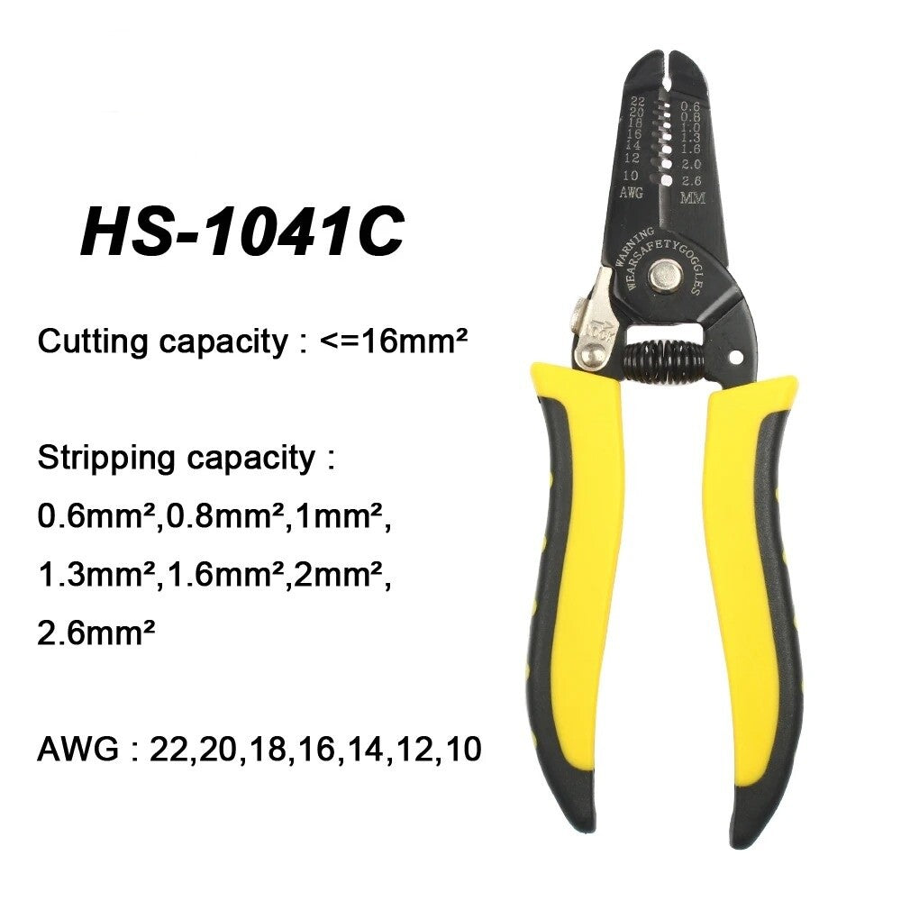 HS-1041C Stripping Wire Tool MINI Pliers Cutter Cable Tools 10-22AWG 0.6-2.6mm2