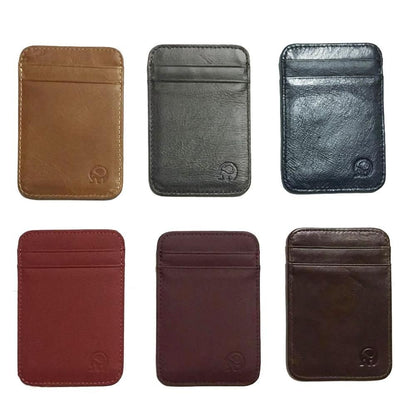 Leather Thin Mini Card Wallet Card Case Cash Change Pack Pocket 102 * 68 mm Bag
