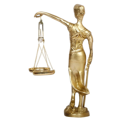 Brass Blind Folded Justice Lady Lawyer Judge Statue Idol Sculpture Figurine