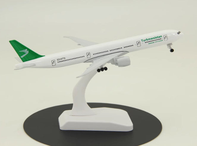 19CM Turkmenistan BOEING 777-200ER EZ-A779 Passenger Airplane Diecast Model
