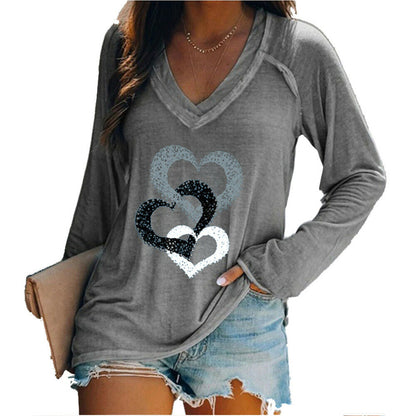 Women Long Sleeve Print Pullover Blouse Baggy T-Shirt Casual Tee Tops Plus Size
