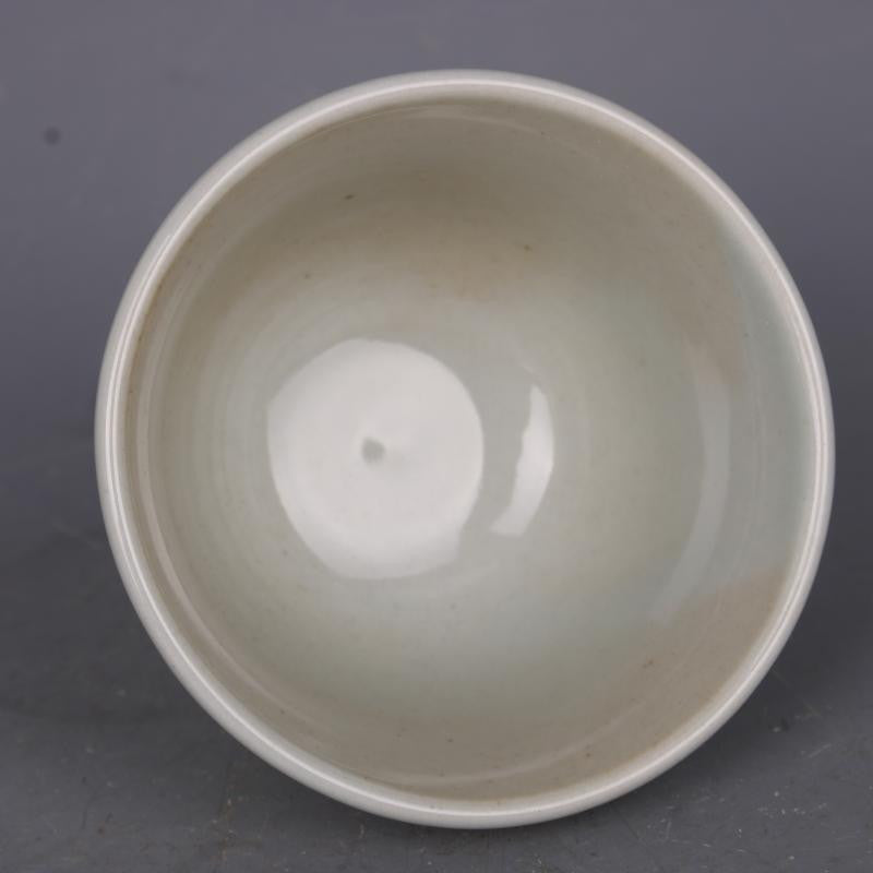Antique Collection Chinese Qing Porcelain Glaze Red Longevity Pattern Tea Cup
