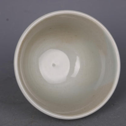Antique Collection Chinese Qing Porcelain Glaze Red Longevity Pattern Tea Cup