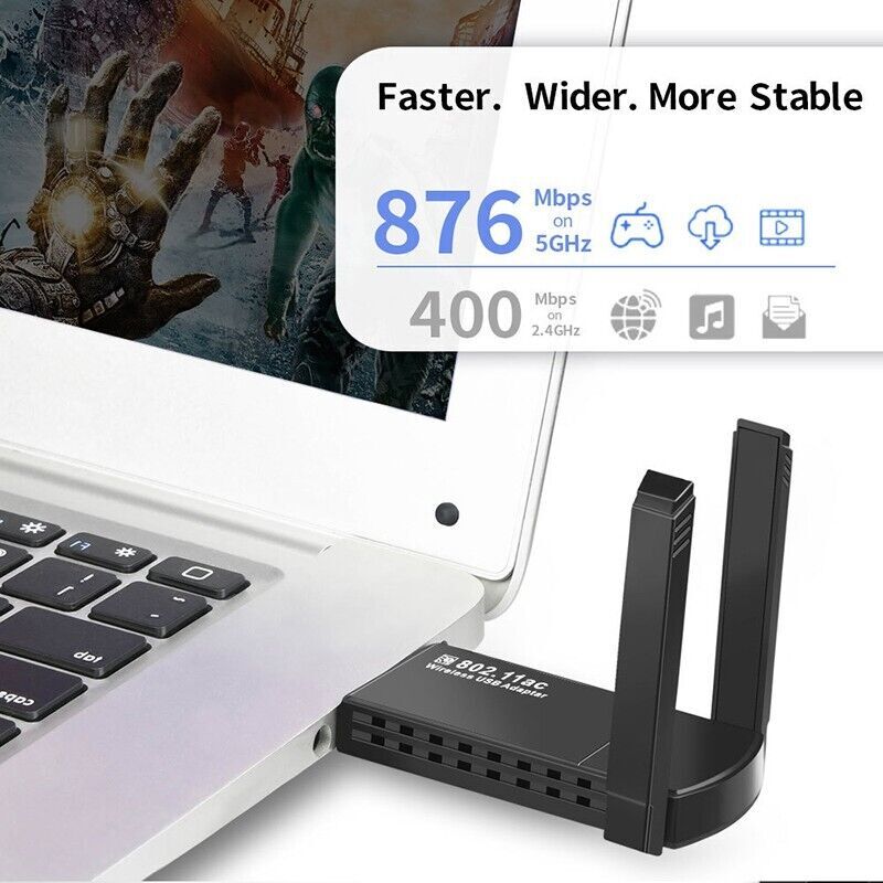 USB 3.0 Wireless WIFI Adapter 1300Mbps Long Range Dongle Dual Band Network lot