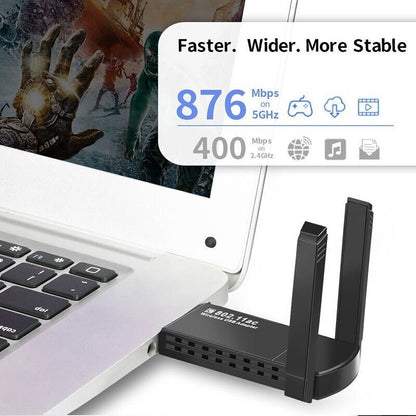 USB 3.0 Wireless WIFI Adapter 1300Mbps Long Range Dongle Dual Band Network lot