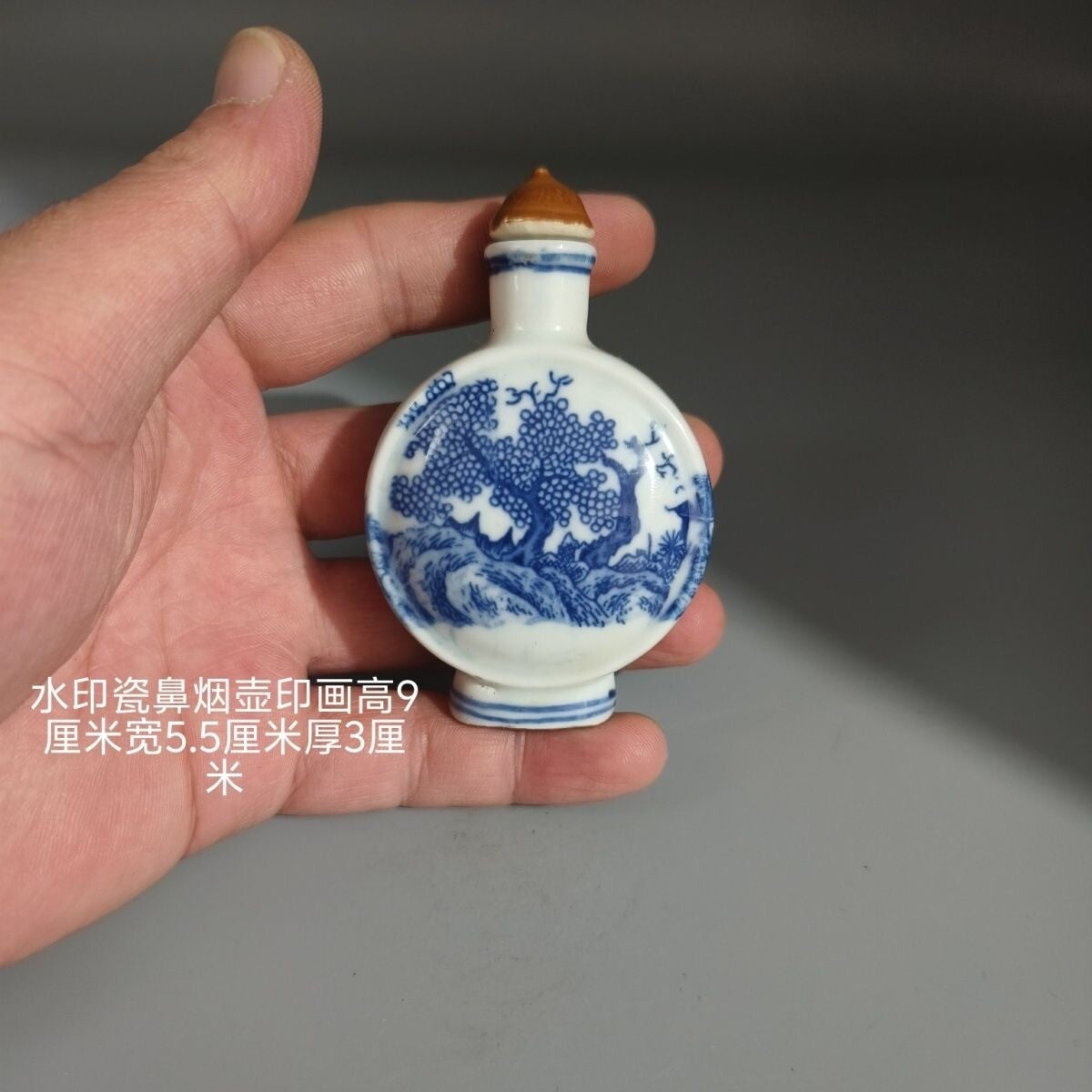 Collectable China Antique Snuff Bottle with Tangled Branches and Lotus Pattern