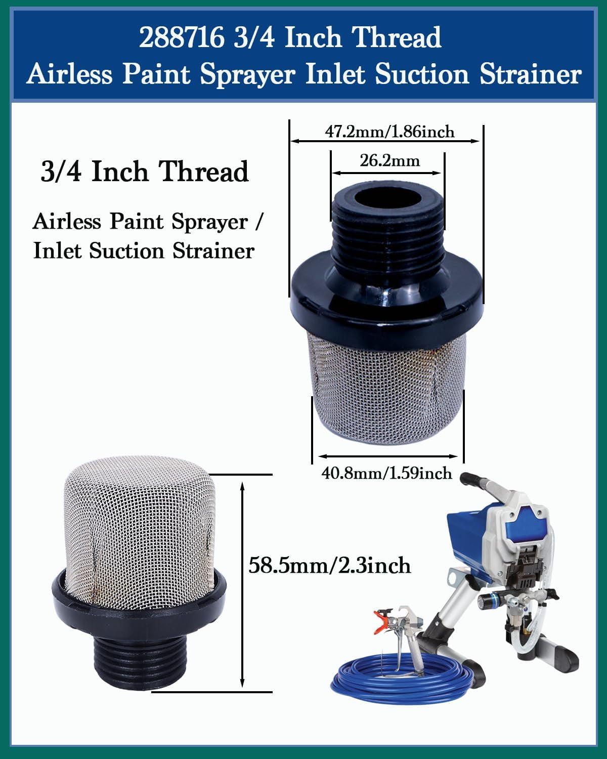 (3+8+2+6) Pack Airless Paint Sprayer Filter Kit – Compatible with Graco Magnum P