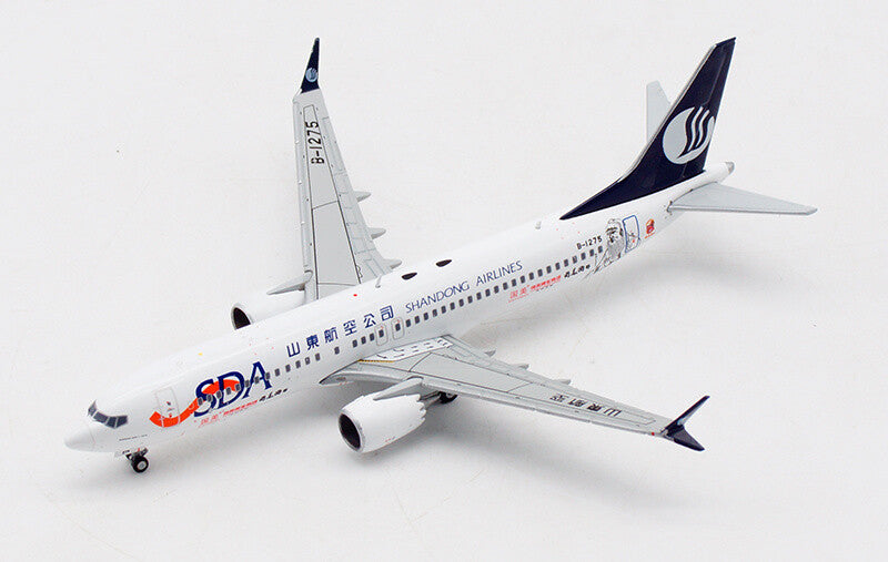 JC Wings SDA Shandong Airlines B737-8MAX B-1275 1：400 plane Pre-builded Model