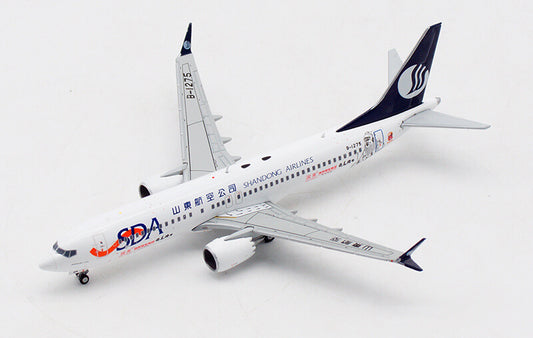 JC Wings SDA Shandong Airlines B737-8MAX B-1275 1：400 plane Pre-builded Model
