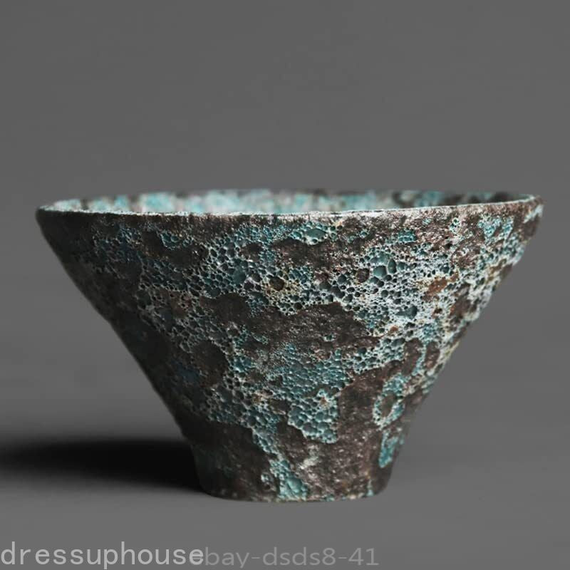 4.13"INCH Bronze Texture Tea Cup Handmade Retro Pottery KungFu Tea Ceremony