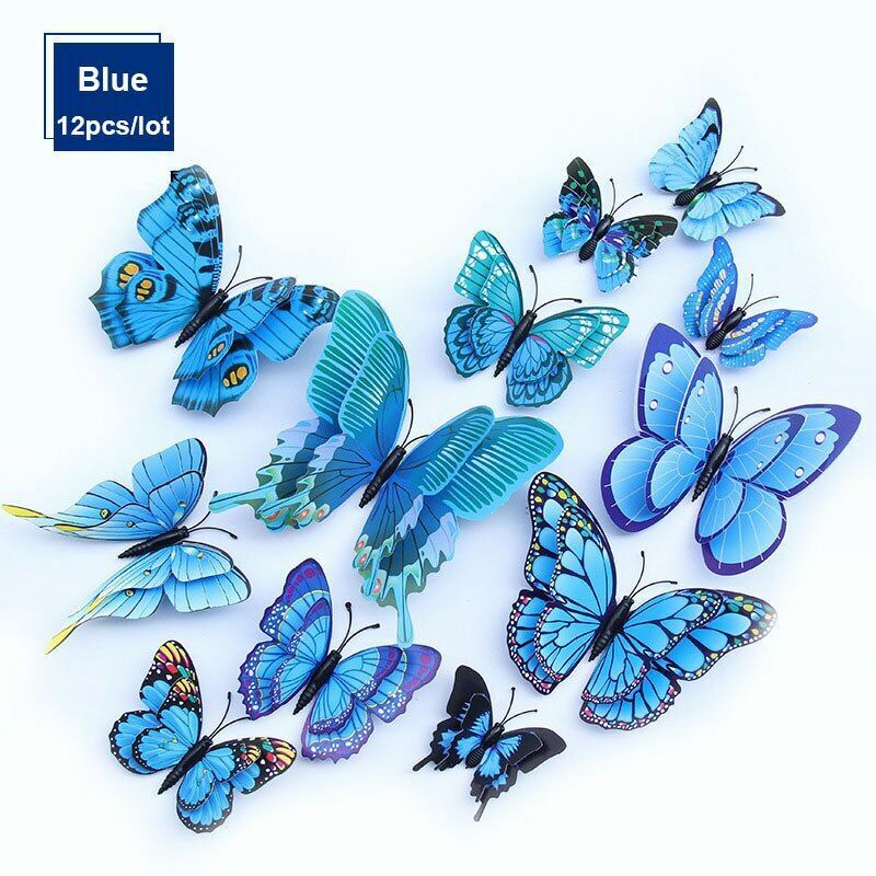 Wall Sticker 3D Double Layer Butterfly Home Decoration Decal Party Fridge Magnet