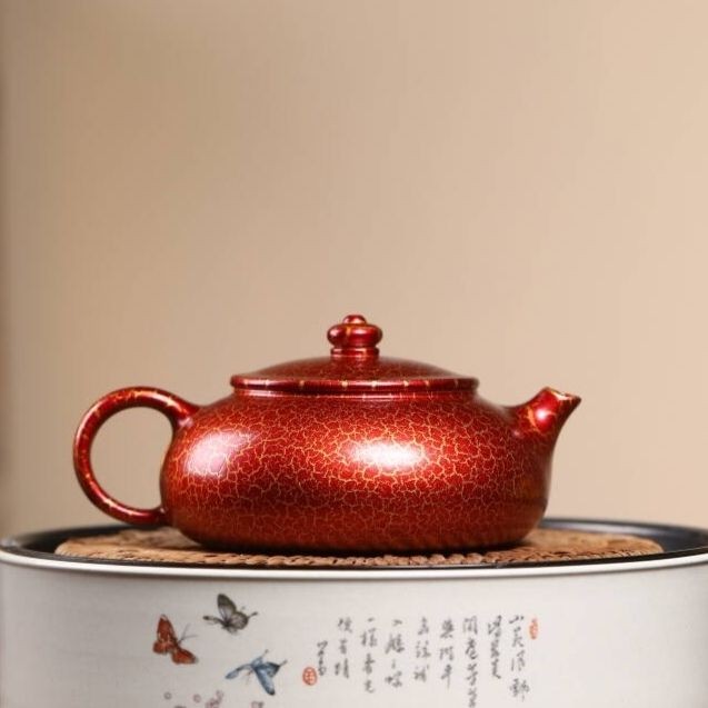 Yixing Zisha Clam Shell Fired Teapot 180ml Handmade Gongfu Tea Pot