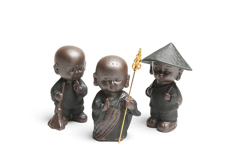 Yixing Zisha Tea Pet House Warming Gift Study Decoration Handmade Monk Statue