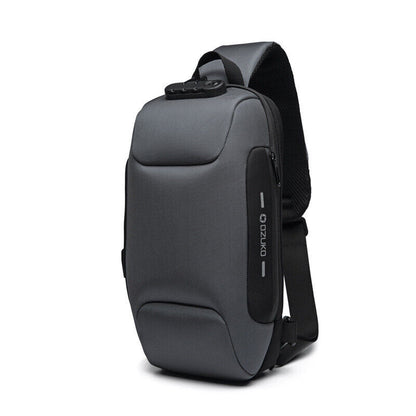 Comb. Lock Charging Port Water Resistant Chest Pack Sling Bag One Strap Backpack