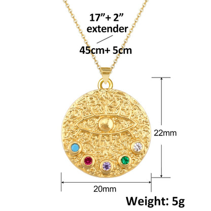 Turkish Blue Evil Eye Pendant Copper Zircon Charm Plated Eco Friendly DIY