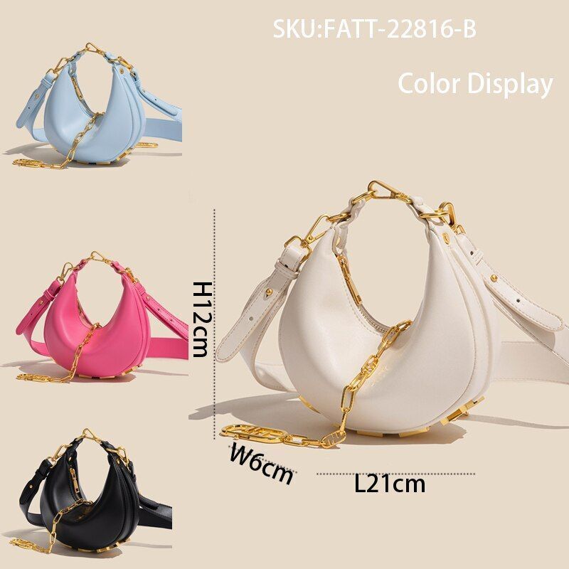 Luxury Moon Letter Tote Clutch Handbags Shoulder Lady Crossbody Bag Half Circle