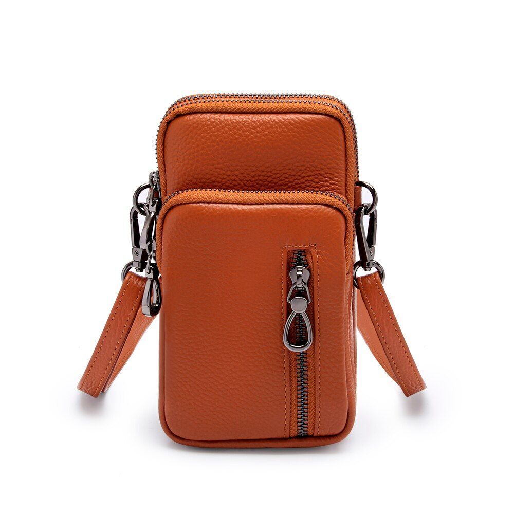 Genuine Leather Mobile Phone Mini Bag Strap Shoulder Crossbody Bag Messenger Bag