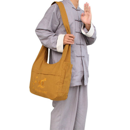 Embroidery Shoulder Bags Shaolin Zen Monk Buddhist Meditation Lay Kung Fu Bag