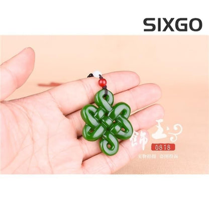 Hetian Jade Chinese Knot Jade Pendant Pendant Jasper Ping An Ruyi Auspicious