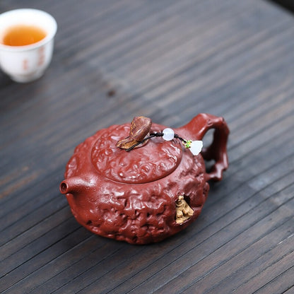 Full Handmade Tea Pot Real Yixing Zisha Dahongpao Clay 9 Infuser Hole Master Pot