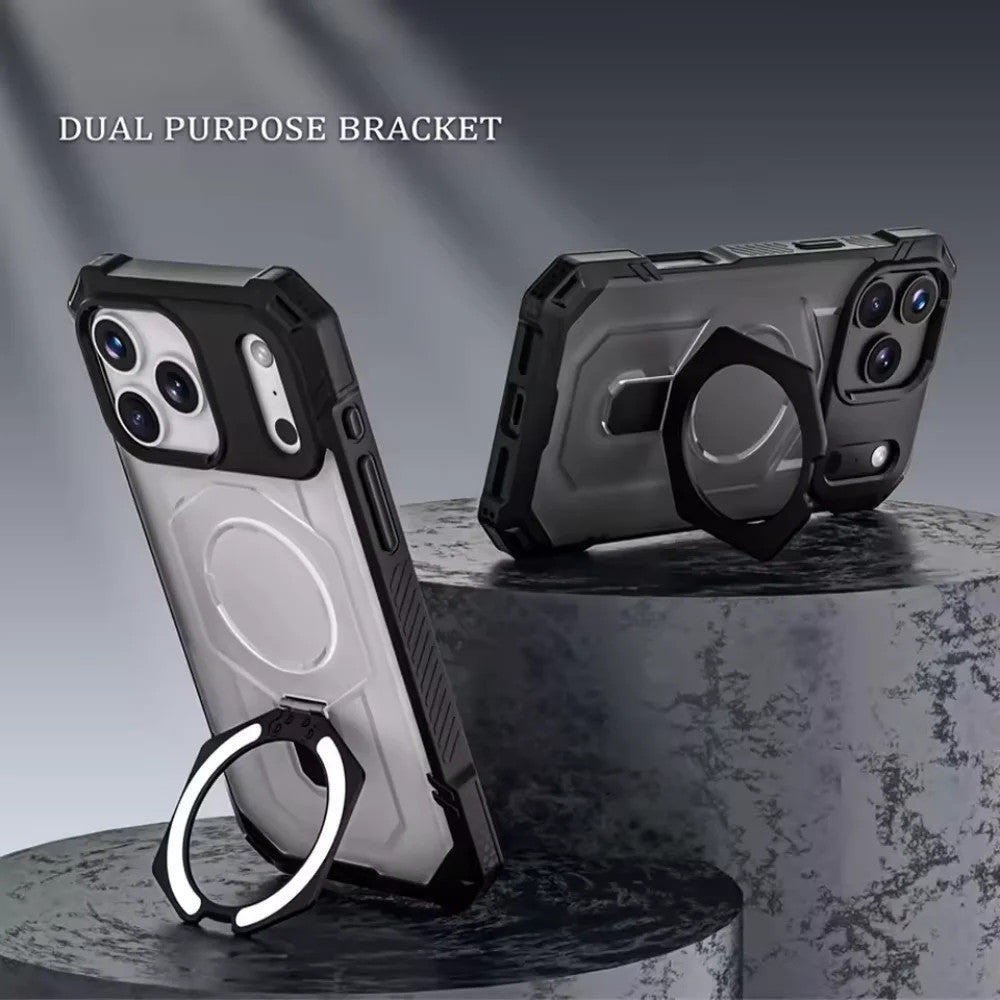 iPhone 17 Pro Max Magnetic Case with Invisible Metal Stand,Matte Bumper Cover