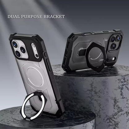 iPhone 17 Pro Max Magnetic Case with Invisible Metal Stand,Matte Bumper Cover